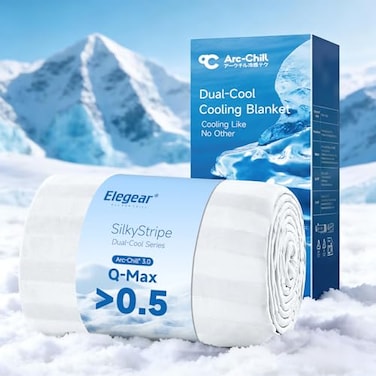 Elegear Revolutionary Cooling Throw Blanket Absorbs Heat to Keep Body Cool for Night Sweats Double Sided ArcChill30 Cool Fiber QMax05 Lightweight Summer Cold Blankets Sleeping 51 x 67