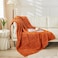 YUSOKI Sherpa Large Throw Blanket Single LayerLight Weight17lb320GMS3D Stylish Design for Gift Home Decor Burnt Orange50x65
