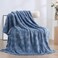 Linecooo Dusty Blue Fleece Throw Blanket 5060 for Couch Sofa BedSuper Soft Cozy Plush Microfiber Flannel Blanket with 3D Checkered Design Lightweight for AdultsWomanGirls