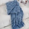 Linecooo Dusty Blue Fleece Throw Blanket 5060 for Couch Sofa BedSuper Soft Cozy Plush Microfiber Flannel Blanket with 3D Checkered Design Lightweight for AdultsWomanGirls
