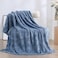 Linecooo Dusty Blue Fleece Throw Blanket 5060 for Couch Sofa BedSuper Soft Cozy Plush Microfiber Flannel Blanket with 3D Checkered Design Lightweight for AdultsWomanGirls