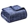 COOVA Fleece Throw Blanket for Couch Super Soft and Cozy 3D Jacquard Warm Blankets Lightweight and Fuzzy Throw for Bed Sofa Chair Giftable Navy Blue 50x60
