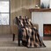 Eddie Bauer Throw Blanket Brushed Fleece Plush Sherpa Soft Blanket Throw Blanket for Couch Bed Cabin Plaid Beige 50 x 60