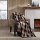 Eddie Bauer Throw Blanket Brushed Fleece Plush Sherpa Soft Blanket Throw Blanket for Couch Bed Cabin Plaid Beige 50 x 60