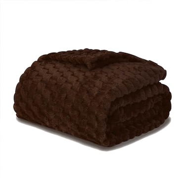 Puncuntex Brown Throw Blanket 5060 inches Fuzzy 3D Jacquard Decorative Flannel Fleece Super Soft Plush Cozy Blanket for Couch Sofa Chair Lightweight