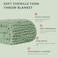 L'AGRATY LAGRATY Chunky Knit Blanket Throw Soft Chunky Throw Blanket 50x60 100 Hand Kintted Chenile Crochet Throw Blanket for Couch Large Cable Knit Chunky Blanket for Home DecorSage Green
