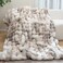macinso Super Comfort Oversized Warm Thick 1000GSM Luxury Plush Rabbit Faux Fur Throw Blanket Fluffy BlanketSoft Cozy Bubble Blanket for Couch Chair Bed Sofa Living Room Brownwhite 50 x 60
