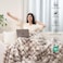 macinso Super Comfort Oversized Warm Thick 1000GSM Luxury Plush Rabbit Faux Fur Throw Blanket Fluffy BlanketSoft Cozy Bubble Blanket for Couch Chair Bed Sofa Living Room Brownwhite 50 x 60