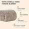 L'AGRATY LAGRATY Chunky Knit Blanket Throw 50x60 Chenille Chunky Knitted Throw Blanket for Bed Couch Handmade Thick Big Cable Knit Blanket Large Crochet Rope Blankets for Home DecorLight Linen