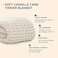 L'AGRATY LAGRATY Chunky Knit Blanket Soft Chunky Throw 60x80 inches 100 Hand Kintted Chenile Crochet Throw for Couch Large Cable Knit Blanket for Home Decor Ivory