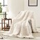 L'AGRATY LAGRATY Chunky Knit Blanket Soft Chunky Throw 60x80 inches 100 Hand Kintted Chenile Crochet Throw for Couch Large Cable Knit Blanket for Home Decor Ivory