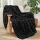 Whale Flotilla Fleece Throw Blanket for Couch or Bed Luxury 3D Jacquard Super Soft Lightweight Summer Spring Blanket Cozy Fluffy Plush Decorative Sofa Blankets 50x60 Inch Black