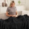 Whale Flotilla Fleece Throw Blanket for Couch or Bed Luxury 3D Jacquard Super Soft Lightweight Summer Spring Blanket Cozy Fluffy Plush Decorative Sofa Blankets 50x60 Inch Black