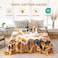 LUTBM King Throw Blanket for Bed 100 Cotton Boho Soft Rustic Quilt Butterfly and Floral Double Embroidery Breathable Summer Bed Blanket90x108 All Season Blankets for Bedding Couch Home Decor