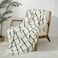 CREVENT 50X60 Farmhouse Breathable Soft and Warm Chenille Plaid Throw Blanket for Sofa Couch Bed Home Decoration Throw with Tassles Black White