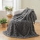 NEWCOSPLAY Super Soft Throw Blanket Grey Premium Silky Flannel Fleece 3D Clouds Stylish Jacquard Lightweight Bed Blanket All Season Use 350GSM Grey Throw50x60