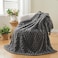 NEWCOSPLAY Super Soft Throw Blanket Grey Premium Silky Flannel Fleece 3D Clouds Stylish Jacquard Lightweight Bed Blanket All Season Use 350GSM Grey Throw50x60
