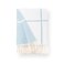 Hofdeco Premium Coastal Decorative Throw Blanket for Patio Couch Sofa Baby Blue Plaid with Fringe 52x71