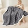 Gracelife Sherpa Throw Blanket for Couch Flannel Cozy Soft Thick Blanket for Bed Fleece Grey 60x80 Inches