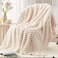 EXQ Home Fleece Throw Blanket for Couch and Bed 3D Imitation Large Turtle Shell Jacquard Decorative Blankets Plush Lightweight Fuzzy Flannel Blanket Suitable for All Seasons 5060Beige