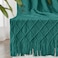 inhand Knitted Throw Blankets for Couch and Bed Soft Cozy Knit Blanket with Tassel Blue Lightweight Decorative Blankets and Throws Farmhouse Warm Woven Blanket for Men and Women 60x80