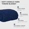 L'AGRATY LAGRATY Chunky Knit Blanket Throw Soft Chunky Throw Blanket 50x60 100 Hand Kintted Chenile Crochet Throw Blanket for Couch Large Cable Knit Chunky Blanket for Home DecorDark Blue