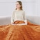 BEDELITE Twin Blanket for Couch Bed 300GSM Soft Warm Fleece Blanket Decorative and Giftable Striped Burnt Orange Blankets for Women Men 60x80