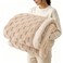 Gracelife Sherpa Throw Blanket for Couch Flannel Cozy Soft Thick Blanket for Bed Fleece Beige 60x80 Inches