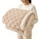 Gracelife Sherpa Throw Blanket for Couch Flannel Cozy Soft Thick Blanket for Bed Fleece Beige 60x80 Inches
