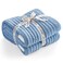 Snuggle Sac Ribbed Blue Throw Blanket for Couch Microfiber Knit Stripe Throws Soft Fuzzy Blankets for Couch Sofa Travel Blue 50x60 inches