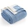 Snuggle Sac Ribbed Blue Throw Blanket for Couch Microfiber Knit Stripe Throws Soft Fuzzy Blankets for Couch Sofa Travel Blue 50x60 inches