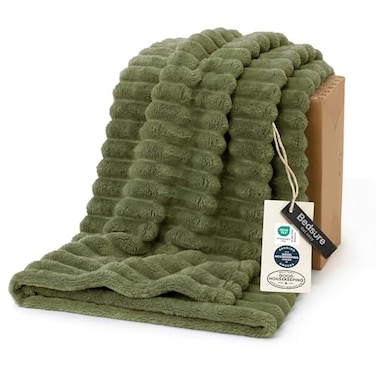 Bedsure GentleSoft Fleece Twin Blanket for Couch Cozy Soft Blankets for Women Cute Small Throws for Girls Moss 60x80 Inches