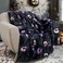 Roszwtit Halloween Goth Skull Throw Blanket 50x60 Inch Gothic Skeleton Blankets Soft Lightweight Cozy Plush Blanket for Halloween Decor Gifts