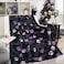 Roszwtit Halloween Goth Skull Throw Blanket 50x60 Inch Gothic Skeleton Blankets Soft Lightweight Cozy Plush Blanket for Halloween Decor Gifts