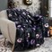 Roszwtit Halloween Goth Skull Throw Blanket 50x60 Inch Gothic Skeleton Blankets Soft Lightweight Cozy Plush Blanket for Halloween Decor Gifts