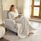 SANACYNA 100 Cotton Muslin Blanket 6Layer Gauze Cream Grid Cooling Blanket Lightweight Soft and Breathable Blanket for Sofa Couch Bed Coverlet Both Sides Cream Throw 50x60
