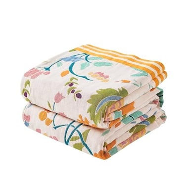 XIBLC Boho Throw Blanket for Bed 100 Cotton Soft Rustic Quilt Fall Blanket 90x98 Floral Printed Farmhouse Decor Bed Blankets All Season Rustic Reversible Bohemian Throw Quilt