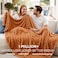 Bedsure GentleSoft Queen Blanket for Bed Cozy Soft Fall Blankets for Women Cute Large Fall Throws for Girls Orange 90x90 Inches