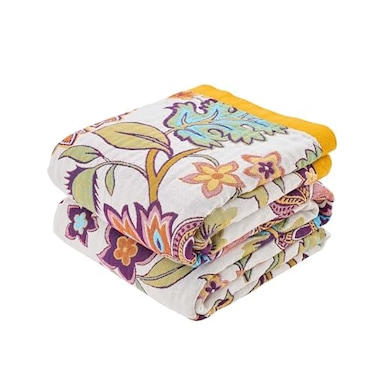 XIBLC Boho Throw Blanket for Bed 100 Cotton Soft Rustic Quilt Fall Blanket 50x60 Floral Printed Farmhouse Decor Bed Blankets All Season Rustic Reversible Bohemian Throw Quilt