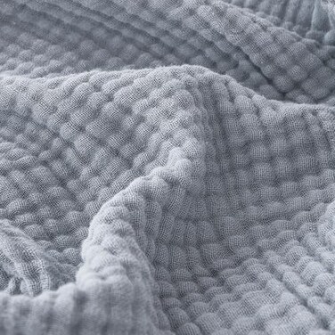 EMME Cotton Muslin Large Throw Blanket Couch Breathable Gauze Blanket Soft Lightweight Bed Blankets Adults Dusty Blue 50x71