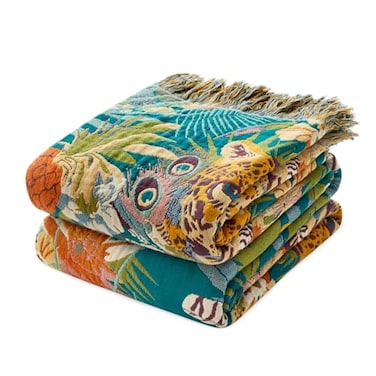 MSGKV Throw Blanket for Couch Bed Cotton Leopard Animals Twin Size Blanket 60x80 Muslin Summer Breathable All Seasons Lightweight Farmhouse Blankets