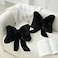 GKWW 2Pack Soft Furry Bow Throw Pillows Cute Bowknot Plush Pillow Home Decor Stuffed Bow Lumbar Pillow for Bed Couch Living Room Decor Black