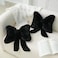 GKWW 2Pack Soft Furry Bow Throw Pillows Cute Bowknot Plush Pillow Home Decor Stuffed Bow Lumbar Pillow for Bed Couch Living Room Decor Black
