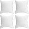 QUBA LINEN 18 x 18 Throw Pillow Insert Pack of 4 White Down Alternative Pillow Inserts for Decorative Pillow Covers Throw Pillows for Bed Couch Pillows for Living Room 18 x 18 Pack of 4