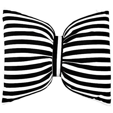 Poowe Black and White Striped Bow Pillow Sofa Decor CushionsDecorative Reversible Pillow Cushion for Bed Couch Office 177 x 137 Inch