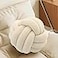KUCCO-PILLOW Knot Pillow Ball Handmade Soft Round Throw Pillow Decorative Knotted Cushion for Couch Sofa Bedroom Decor Cute Accent Pillow for Living Room Ivory 787 Inches