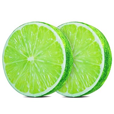 HYSEAS Round Throw Pillows 14 Inch Lemon 3D Print Decorative Plush Funny Fruit Stuffed Cushions Seat Pad for Couch Chair Floor Sofa 2 Pack