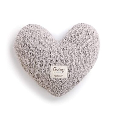 DEMDACO Giving Collection Gray Taupe Weighted Giving Heart Weighted Heart Pillow for Bedding Decorative Throw Pillow Meaningful Gift Idea Handmade Luxurious Soft Cozy 185 lbs