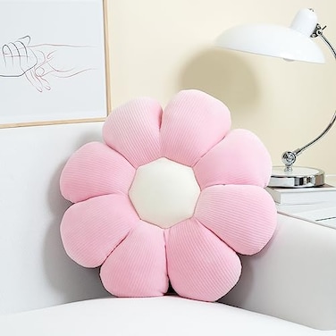 Sioloc Flower Shaped Throw Pillow Butt Cushion Seating Cushion Cute Room Decor Plush Pillow for Bedroom Sofa Chair Blush 157