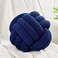 Uvvyui Knot Pillow Ball Soft Home Decorative Pillows Round Throw Pillow Handmade Knotted Plush Pillow Round Boucle Pillow Cushion 14 Inches Navy